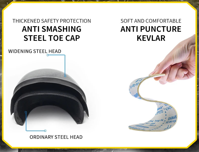 2025 botão rotativo sapatos de segurança homens anti esmagamento anti piercing sapatos de trabalho homens sapatos de dedo do pé de aço antiderrapante sapatos indestrutíveis