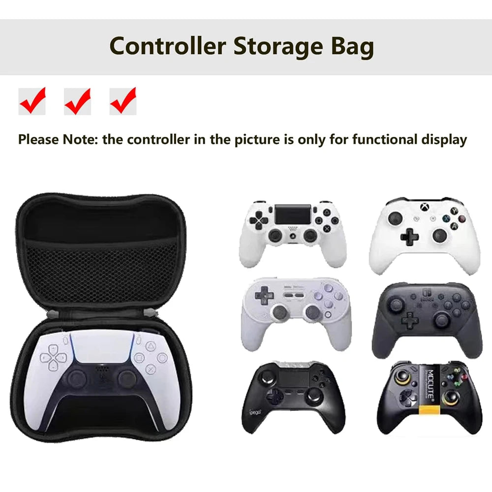 Estojo de viagem rígido para controladores PS5/Xbox Series X/S/Switch - Protetor de transporte de casca dura EVA à prova de choque com bolso para acessórios