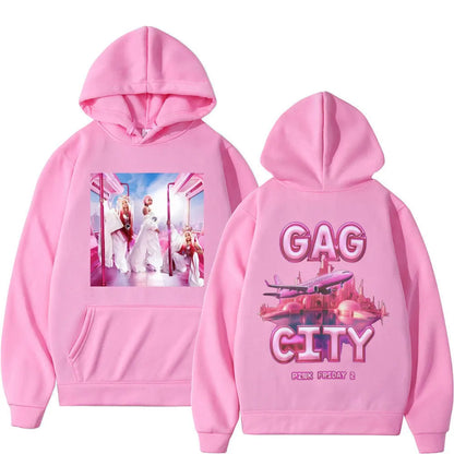 Hoodie Rapper de grandes dimensões para homens e mulheres, moletons com capuz, pullovers Hip Hop, pullovers elegantes, rapper, Nicki Minaj, Pink Friday, gráfico 2, Y2k