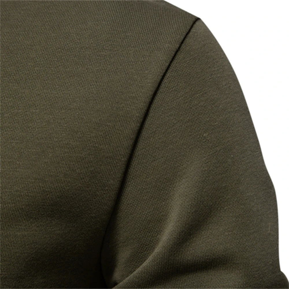 AIOPESON Moletom masculino de mistura de algodão com gola redonda e cor sólida pulôver esportivo casual para homens