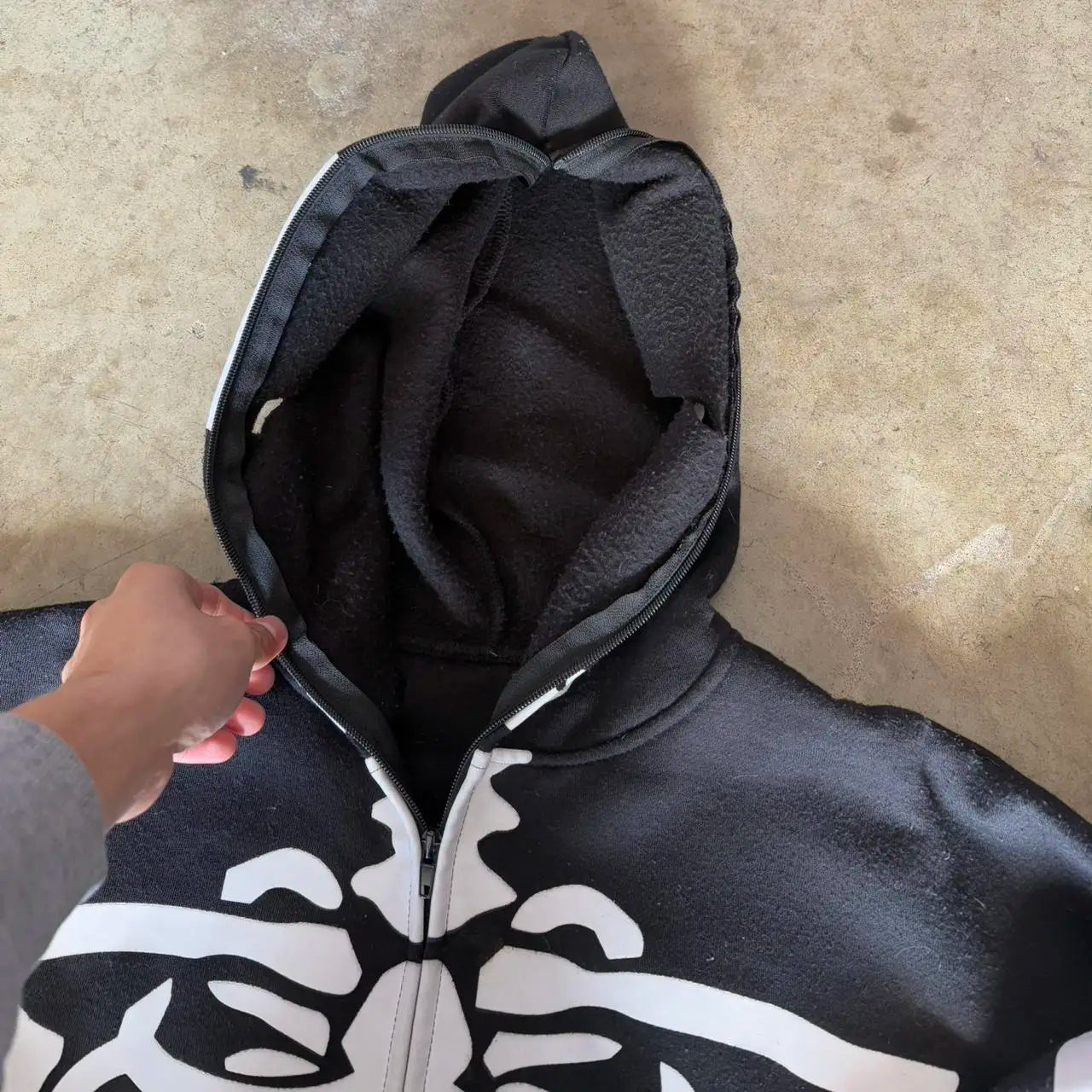 2000s crânio padrão gótico hoodie y2k zíper rosto coberto crânio padrão impresso hoodie casual punk hip hop rua retro engraçado