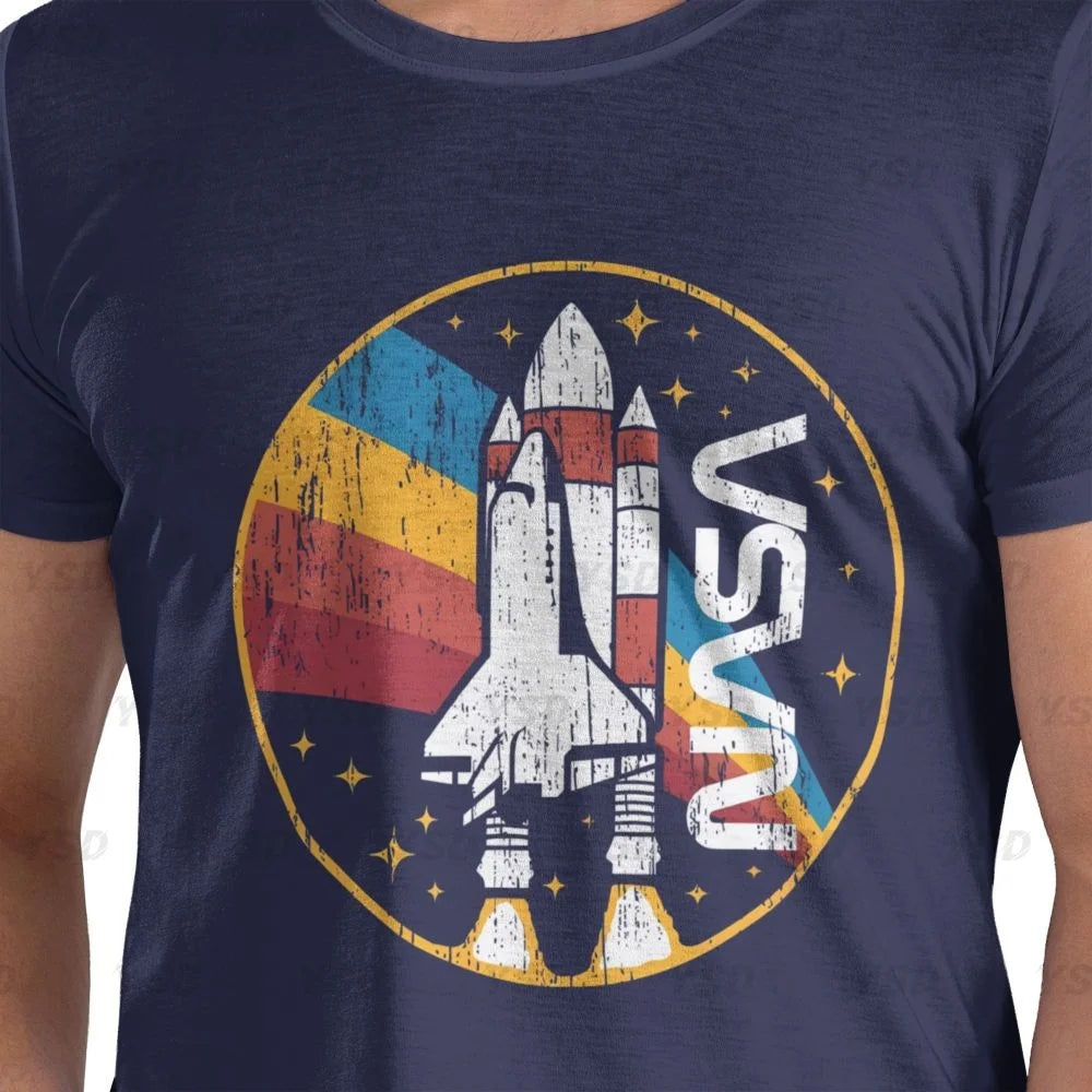 Camiseta esportiva masculina Nasa Space, aconchegante, camiseta grande