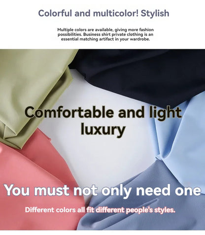 Nova alta qualidade de seda gelo negócios masculinos casual camisa de manga curta verão ultra-fino respirável esportes ao ar livre cor sólida topo