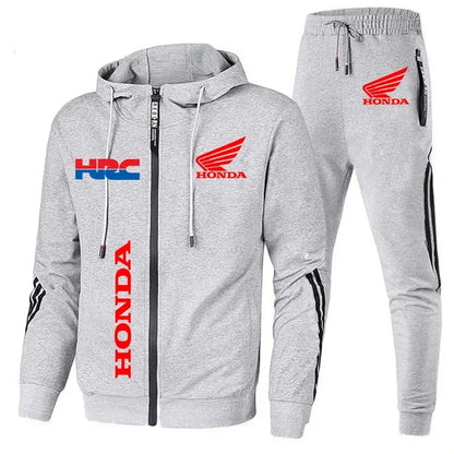 H novo agasalho honda roupas masculinas honda hrc logotipo impressão ternos de suor zip hoodies + calças 2 peça define masculino honda hrc roupas esportivas