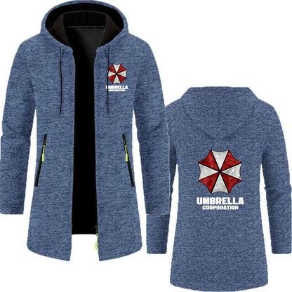 Guarda-chuva empresa 2025 moletom longo masculino primavera e outono cor sólida com zíper pulôver conforto harajuku moletom superior