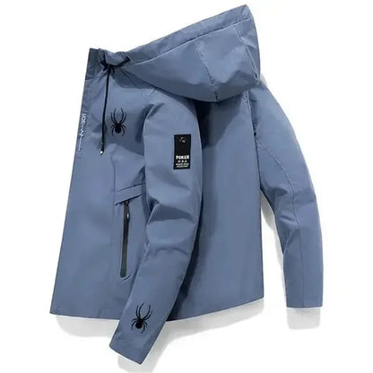 Jaqueta esportiva masculina à prova de vento, casaco de treinamento ao ar livre com capuz, corta-vento atlético de alta qualidade, top de corrida casual streetwear