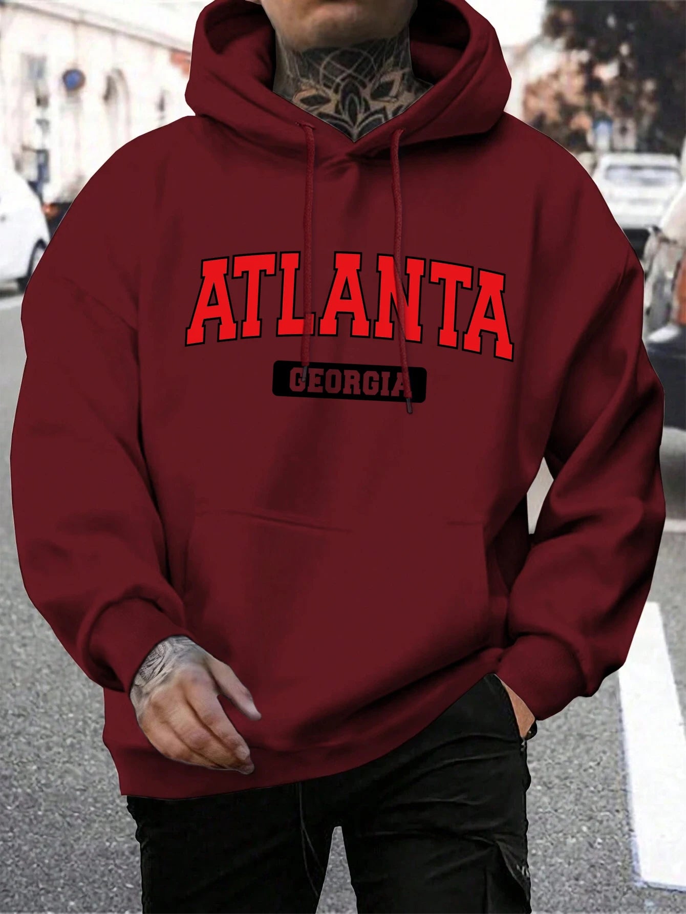 Atlanta feorgia atlanta feorgia impressão moletom masculino harajuku casual com capuz moda solta hoodie vintage velo topos