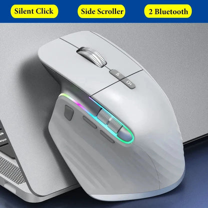 Ergonômico bluetooth 2.4g mouse tri-mode sem fio mouse para jogos USB-C rgb recarregável mause 5 dpi 9 botões para computador pc tablet