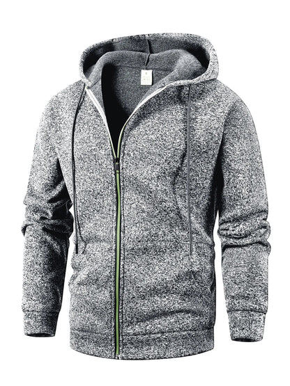 Outono casacos com capuz jaqueta para homens casual fecho de zíper moletom com capuz fino ajuste streetwear roupas esportivas masculinas