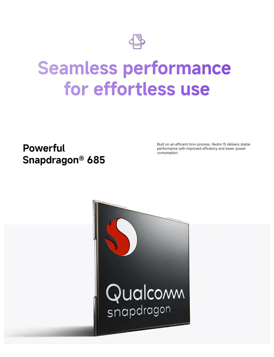 【Marca +】Redmi 15 Versão Global Smartphone 6,9" 50MP 7000mAh bateria 33W carregamento rápido IP64 Snapdragon ®   685 Plataforma Móvel
