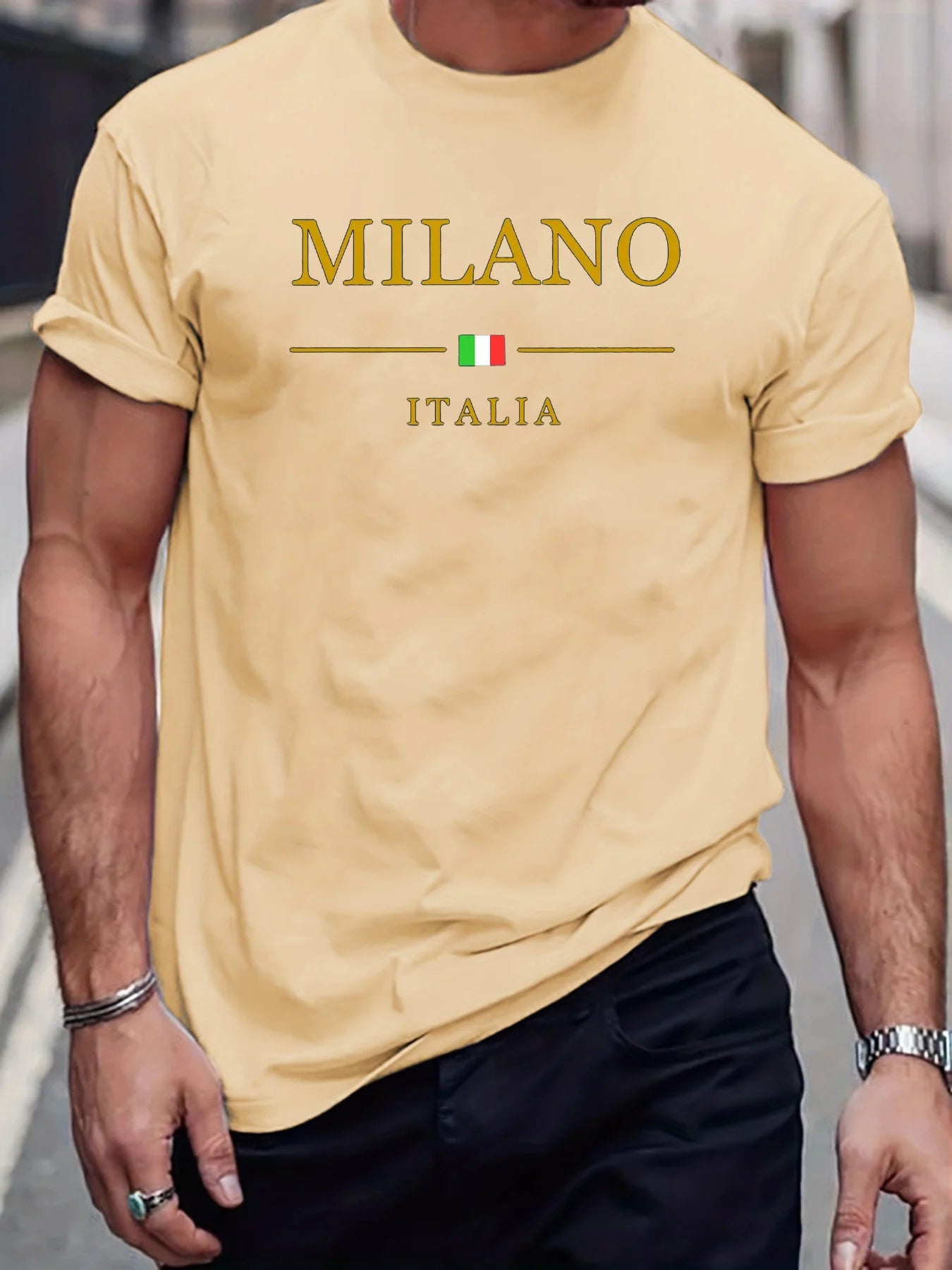 Verão masculino 100 algodão moda casual solto plus size milano italia carta impressa esportes em torno do pescoço manga curta camiseta