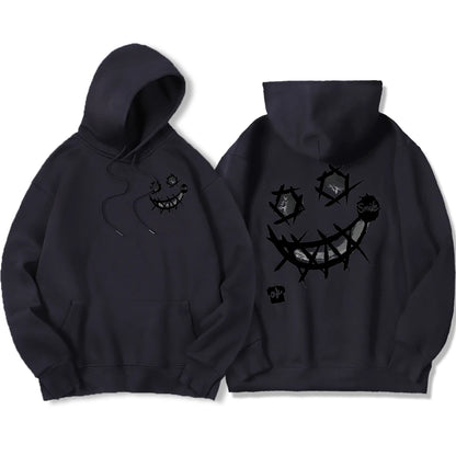 Por favor, sorriso, ok padrões interessantes moletom masculino harajuku moda com capuz quente casual hoodies outono oversize topos