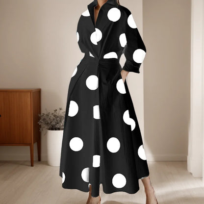 Vestido de manga comprida monocromática feminino, vestido de escritório, vestidos longos femininos, cintura alta, elegante, feriado, festa, moda