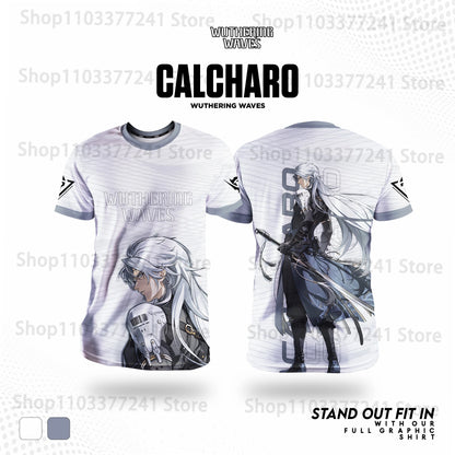 Jogo Wuthering Waves Role Playing Camisetas 3D Phrolova Impressão Unissex Anime Camisetas Homens/Mulheres Manga Curta O-pescoço Camiseta Criança Y2k Tops