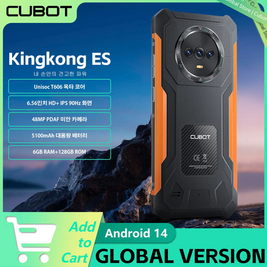 Cubot KINGKONG ES Smartphone robusto ultrafino Android 14 6GB + 128GB Celular 48MP 5100mAh 6,56 "HD + 90Hz Celular Baixo Preço