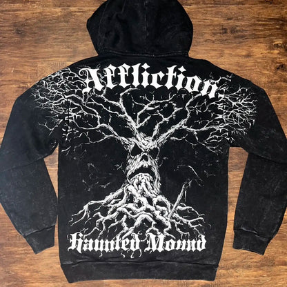 2000s crânio padrão gótico hoodie y2k zíper rosto coberto crânio padrão impresso hoodie casual punk hip hop rua retro engraçado