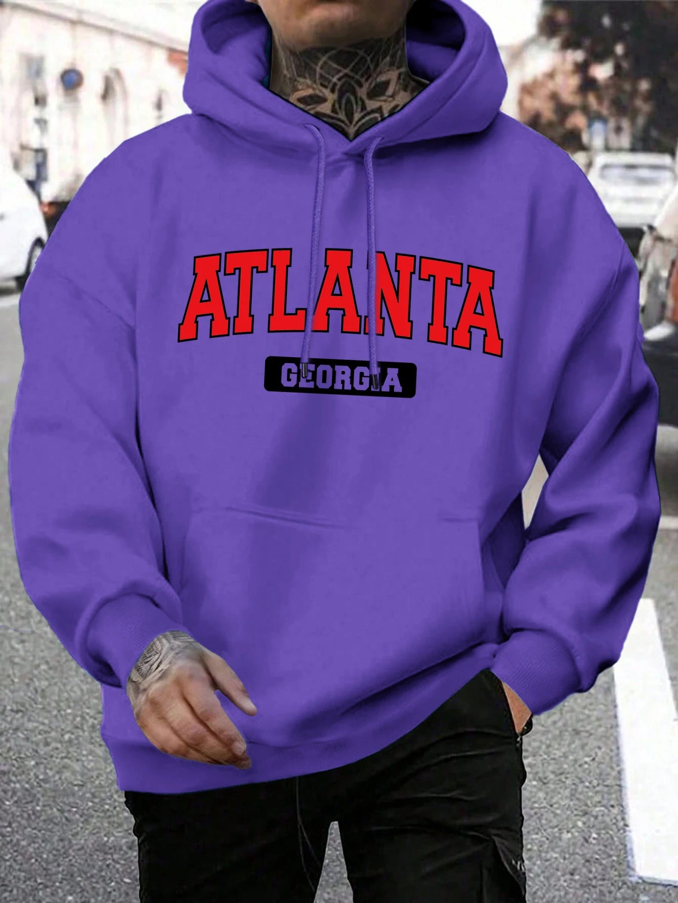 Atlanta feorgia atlanta feorgia impressão moletom masculino harajuku casual com capuz moda solta hoodie vintage velo topos