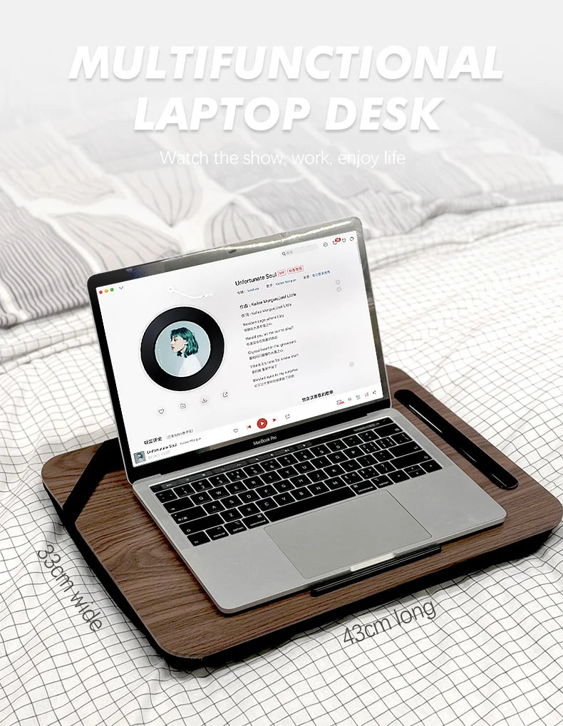 Laptop Desk portátil com slot para iPad portátil, pessoa preguiçosa, slot para telefone, adequado para cama, sofá, carro