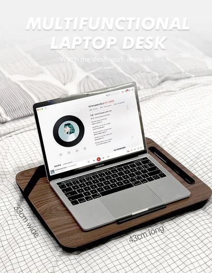 Laptop Desk portátil com slot para iPad portátil, pessoa preguiçosa, slot para telefone, adequado para cama, sofá, carro