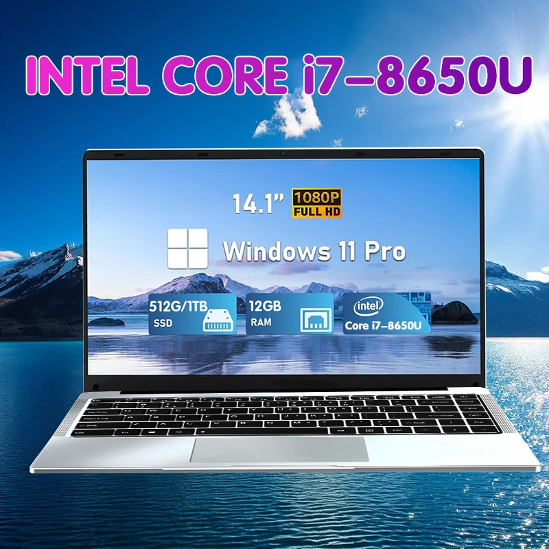 Computador portátil de escritório, 14.1 ", 12gb de ram, 1tb, 2tb, ssd, windows 11, notebook, aprender, recreação, entretenimento, laptops portáteis