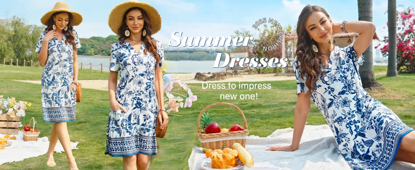 Vestidos de moda para mulheres 2025 casual verão com decote em v vestido de convidado de casamento manga curta moda praia férias roupas