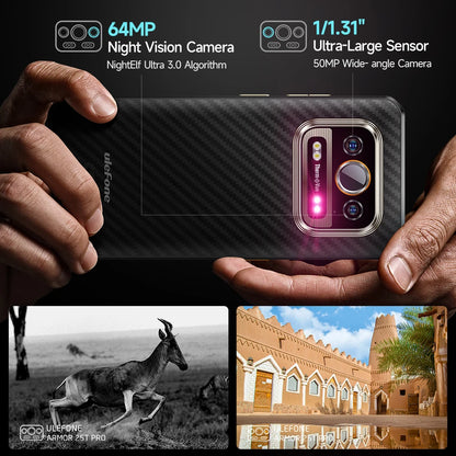 Ulefone armor 25t pro 5g telefone robusto com imagem térmica android 14 33w 64mp visão noturna smartphone nfc à prova de água