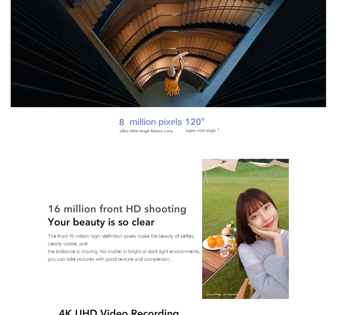 VIVO Y73S 5G 6,44in 2400x1080px Android CPU Dimensidade 720 4100mAh 48MP Câmeras usadas telefone