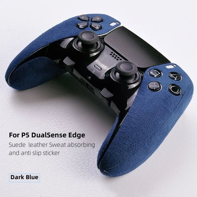 Novos acessórios para controlador ps5/dualsense edge gamepad camurça couro material absorvente de suor toque macio adesivo antiderrapante