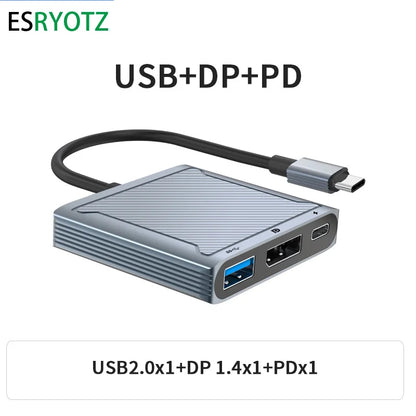 8K 60Hz USB C para Displayport 144Hz hud Thundrbolt USB-C para DP 3 em 1 Hub dock cabo Tipo C para DisplayPort 1.4 cabo para Mackbook