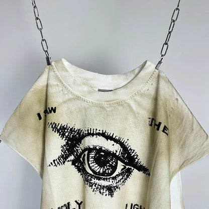 Crânio vermelho impressão de dedo buraco danificado saint tanque t das mulheres dos homens streetwear colete de grandes dimensões vintage washe preto sem mangas t camisa