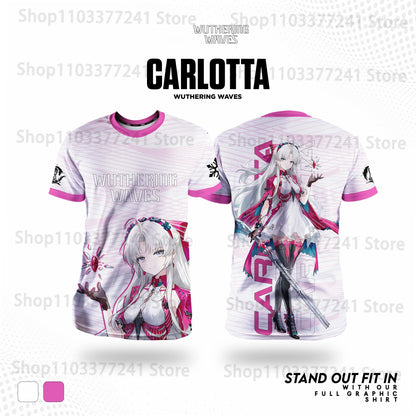Jogo Wuthering Waves Role Playing Camisetas 3D Phrolova Impressão Unissex Anime Camisetas Homens/Mulheres Manga Curta O-pescoço Camiseta Criança Y2k Tops