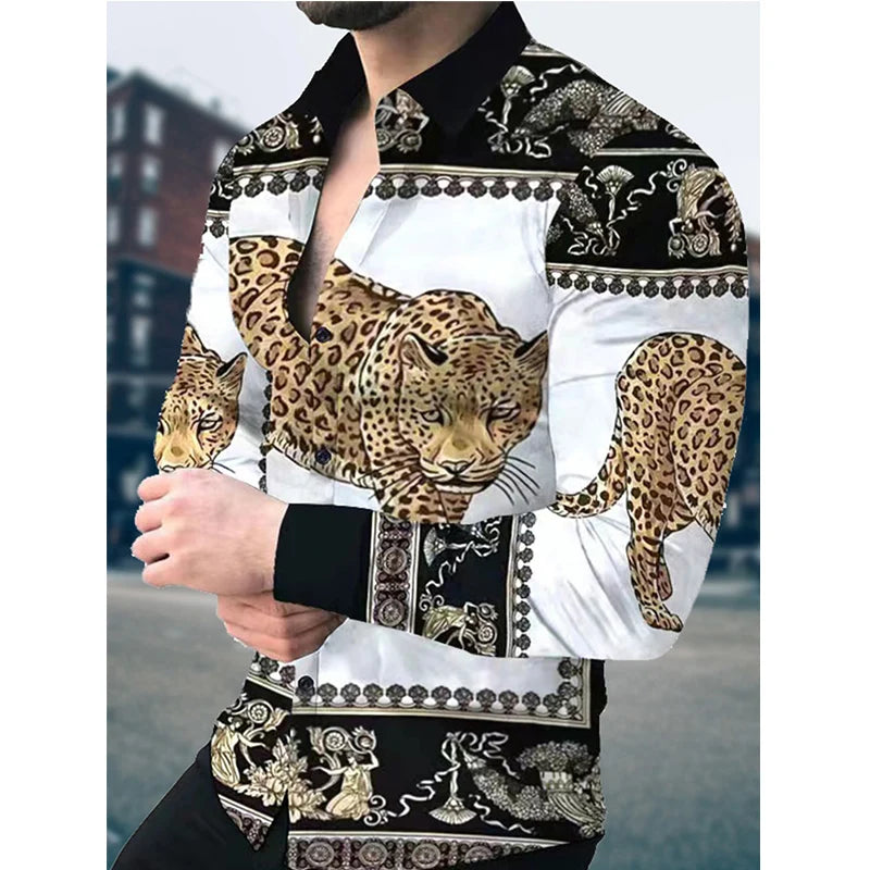 2024 camisa de manga longa masculina casual all-match moda rua camisa masculina lapela único breasted manga longa topo roupas masculinas