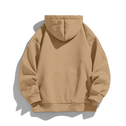 Moletom com capuz masculino cor sólida simples jaqueta capuz design superior bolsos canguru uso diário todas as estações jaqueta básica diariamente