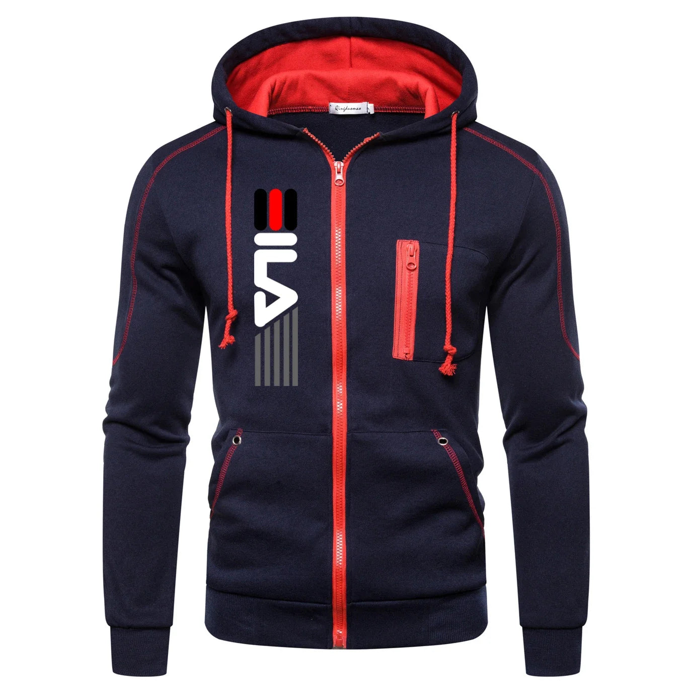 Venda quente agasalho masculino com capuz zíper moda casual esportes moletom de peça única e moletom diário conforto ao ar livre jogger