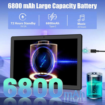 Urao 11 Polegada tablet android 14gb ram 64gb rom 6800mah ips hd tela de toque com teclado capa protetora mouse stylus 8 em 1 kit