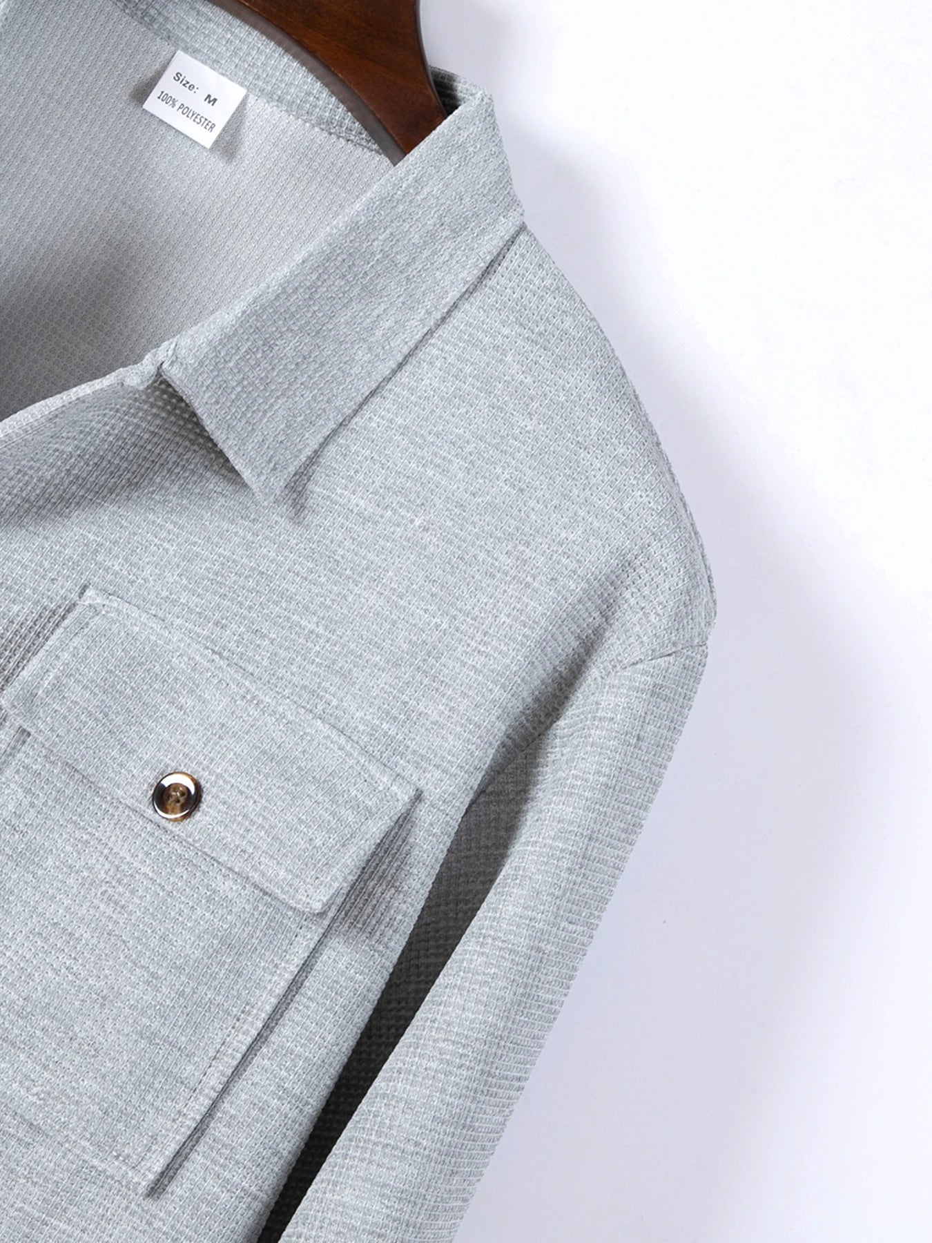 Jaqueta masculina de trabalho com verificação de waffle, jaqueta elegante com botão de lapela e calças compridas, confortável, respirável, casual, roupa de negócios, 1/2 peças