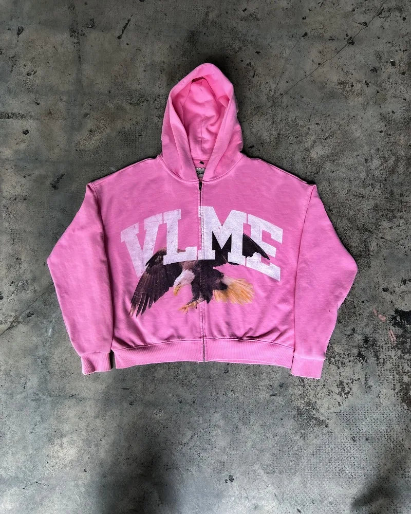 Y2k vintage moda animal impressão hoodie para homens e mulheres harajuku punk moletom rua hip hop tendência zíper jaqueta com capuz