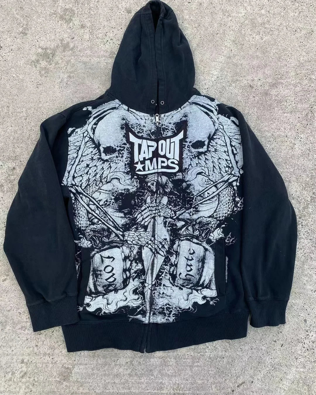 2000s crânio padrão gótico hoodie y2k zíper rosto coberto crânio padrão impresso hoodie casual punk hip hop rua retro engraçado