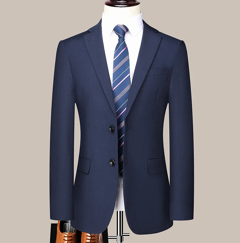 Terno (blazer + calças) masculino casual formal negócios cavalheiro cor sólida hospedagem quatro estações emagrecimento casamento moda terno