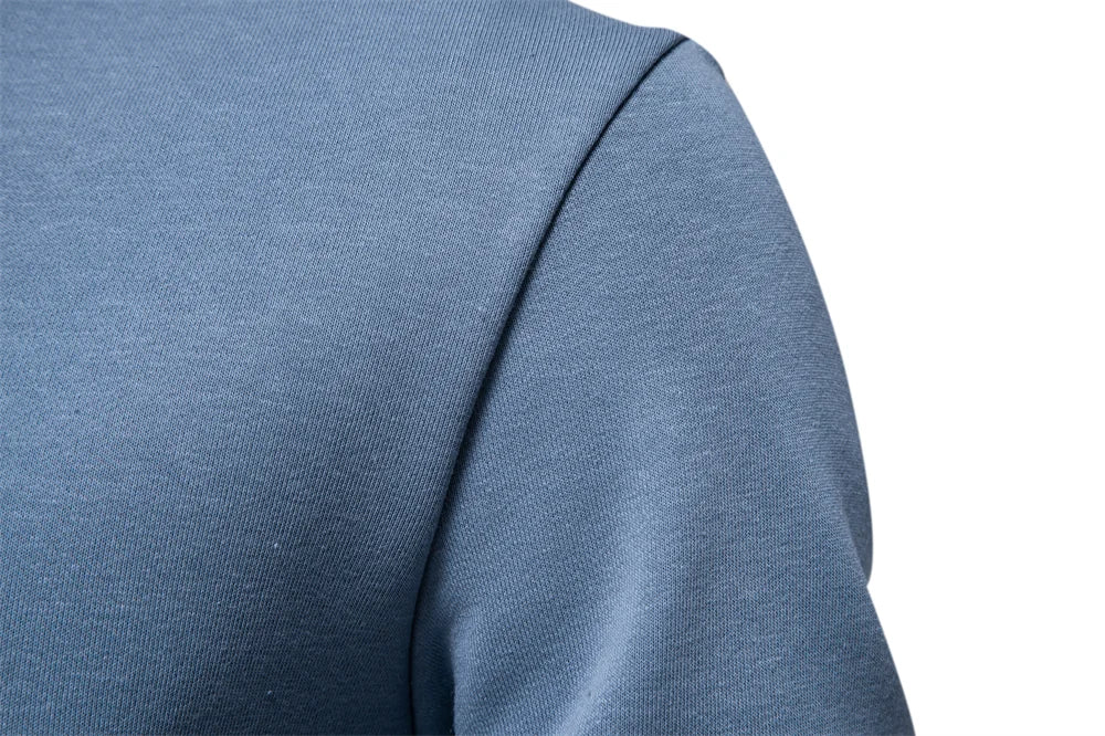 AIOPESON Moletom masculino de mistura de algodão com gola redonda e cor sólida pulôver esportivo casual para homens