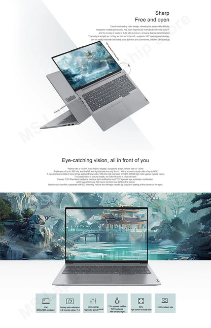 2024 Lenovo ThinkBook 16 8845H 780M 16 polegadas 2,5K 120Hz