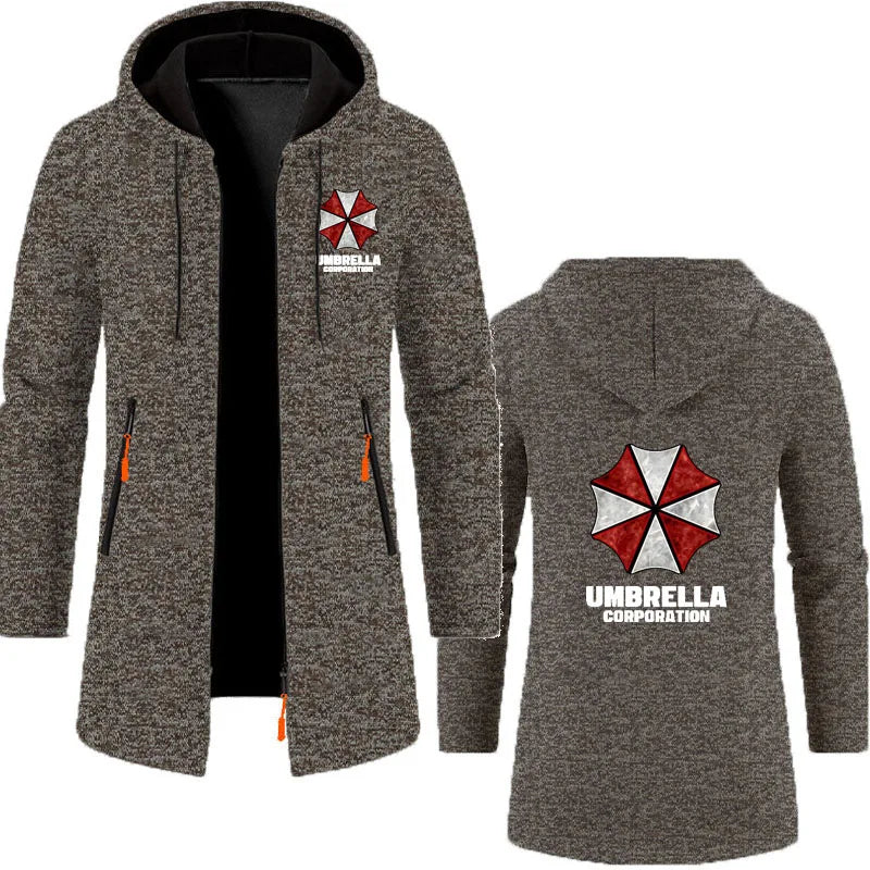 Guarda-chuva empresa 2025 moletom longo masculino primavera e outono cor sólida com zíper pulôver conforto harajuku moletom superior