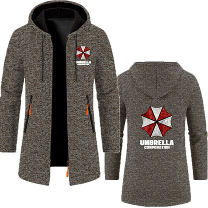 Guarda-chuva empresa 2025 moletom longo masculino primavera e outono cor sólida com zíper pulôver conforto harajuku moletom superior