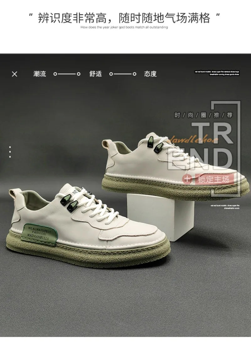 2025 novos tênis masculinos marca de couro sapatos casuais tendência sapatos para homens conforto apartamentos designer sapatos masculinos zapatillas hombre