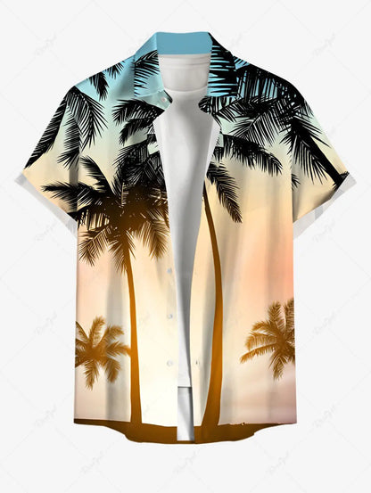 Verão plus size camisa masculina impressão 3d havaí camisas botão acima praia férias camisas de manga curta camisas casuais para homem