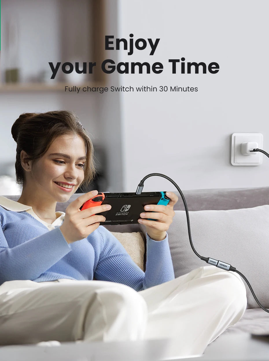 Ugreen usb c cabo de extensão tipo c cabo extensor USB-C thunderbolt 3 para xiaomi nintendo interruptor usb 3.1 cabo de extensão usb