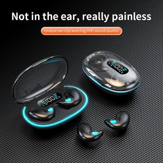 X55 Auscultadores sem fios Bluetooth, Ganchos, Redução de Ruído Earbuds, HiFi Stereo Headsets, Fones de ouvido Baixo, Novo