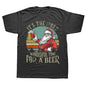 Papai Noel bebendo cerveja camiseta, é o momento mais maravilhoso para uma cerveja, Verão Graphic Cotton Streetwear, Presentes de Natal
