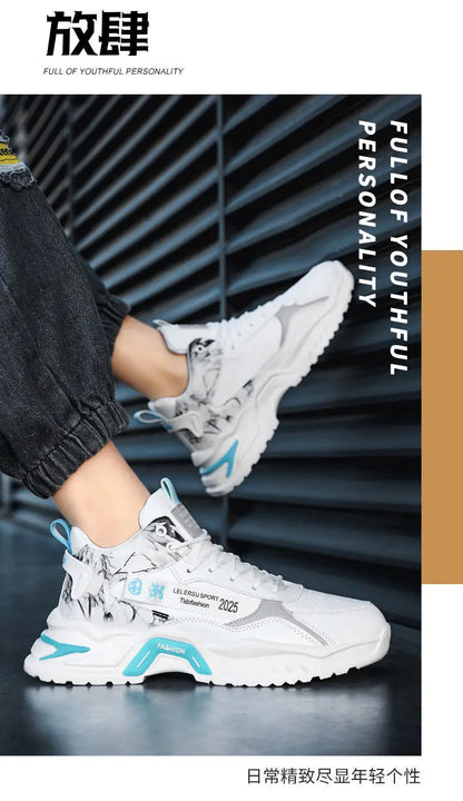 2025 sapatos masculinos tênis moda plataforma respirável tênis de corrida malha esporte luz unisex masculino casual vulcanizar homem sapatos