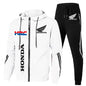 H novo agasalho honda roupas masculinas honda hrc logotipo impressão ternos de suor zip hoodies + calças 2 peça define masculino honda hrc roupas esportivas